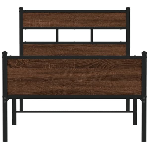 vidaXL sengeramme 80x200 cm uden madras konstrueret træ brunt eg