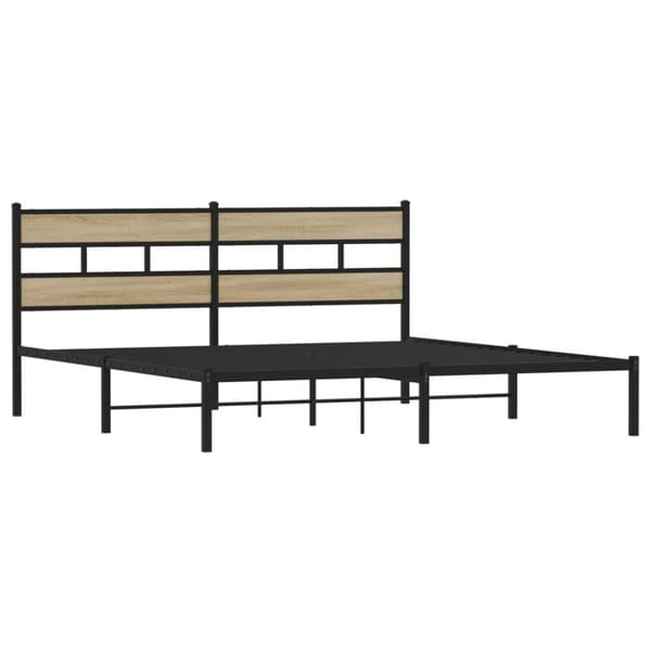 vidaXL Metallinen sängynrunko ilman patjaa savutammi 183x213 cm