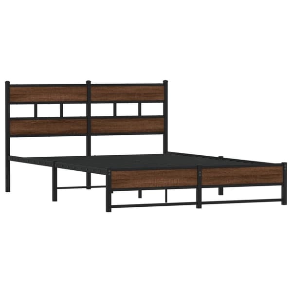 vidaXL Sengeramme i metall uten madrass brun eik 160x200 cm