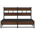 Miniatyrbilde 5 av 10: vidaXL Sengeramme i metall uten madrass brun eik 160x200 cm