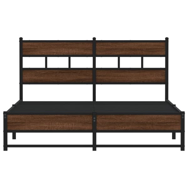 vidaXL Sengeramme i metall uten madrass brun eik 160x200 cm