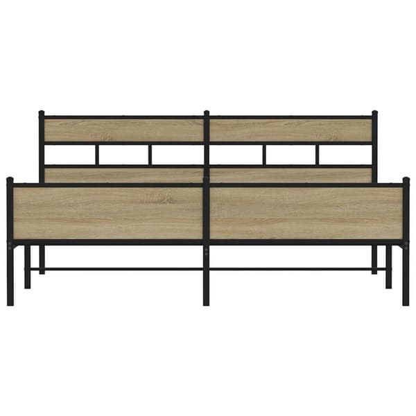 vidaXL Sengeramme i metall uten madrass sonoma eik 180x200 cm