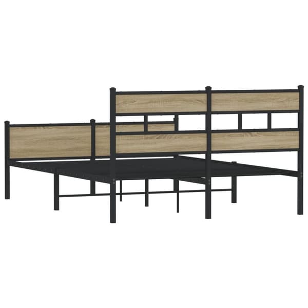 vidaXL Sengeramme uten madrass sonoma eik 137x190 cm konstruert tre
