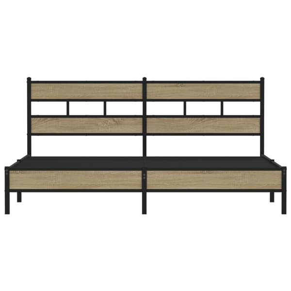 vidaXL Sengeramme i metall uten madrass sonoma eik 180x200 cm