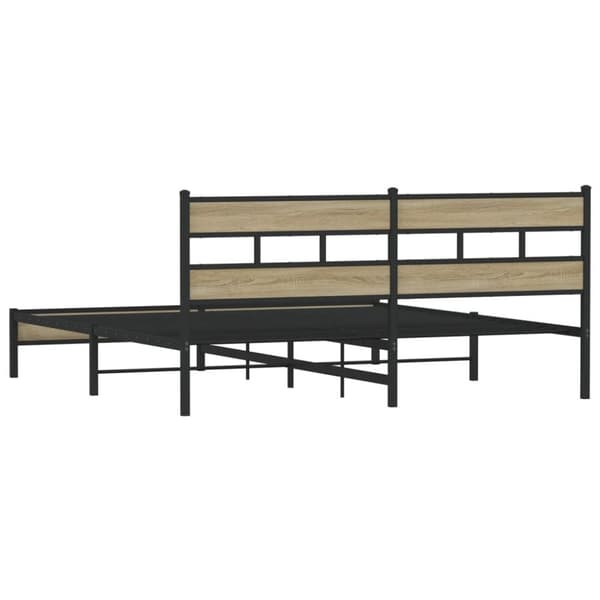 vidaXL Sengeramme i metall uten madrass sonoma eik 180x200 cm