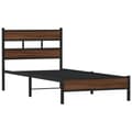 Miniatyrbilde 4 av 10: vidaXL Sengeramme uten madrass brun eik 100x190 cm konstruert tre