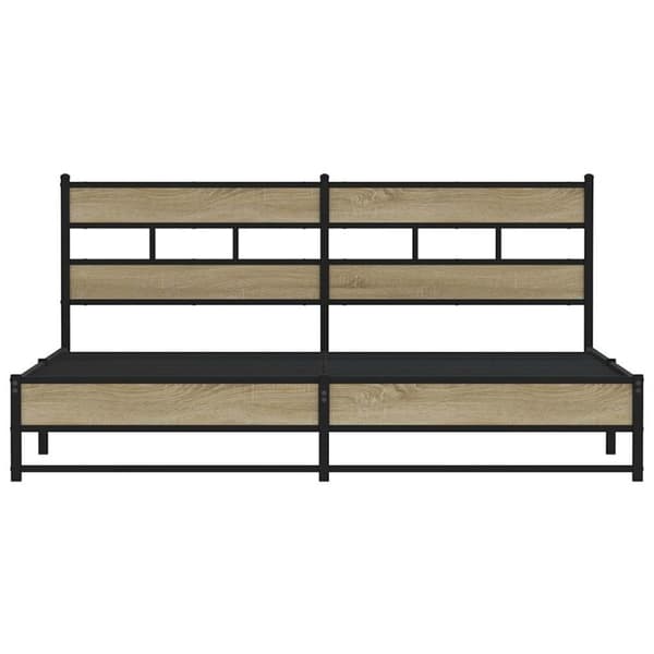 vidaXL Sengeramme i metall uten madrass sonoma eik 193x203 cm