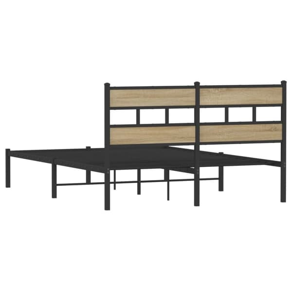 vidaXL Sengeramme i metall uten madrass sonoma eik 160x200 cm