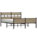 Miniatyrbilde 3 av 10: vidaXL Sengeramme i metall uten madrass sonoma eik 160x200 cm