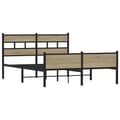 Miniatyrbilde 4 av 10: vidaXL Sengeramme i metall uten madrass sonoma eik 160x200 cm