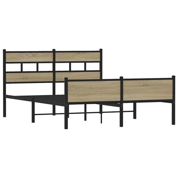 vidaXL Sengeramme i metall uten madrass sonoma eik 160x200 cm