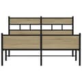 Miniatyrbilde 5 av 10: vidaXL Sengeramme i metall uten madrass sonoma eik 160x200 cm