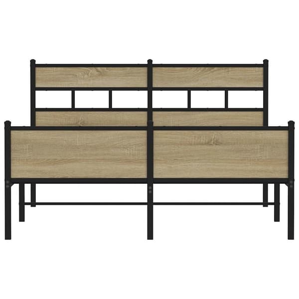 vidaXL Sengeramme i metall uten madrass sonoma eik 160x200 cm