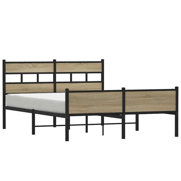 vidaXL Sengeramme i metall uten madrass sonoma eik 160x200 cm