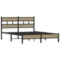 Miniatyrbilde 4 av 10: vidaXL Sengeramme uten madrass sonoma eik 140x200 cm konstruert tre
