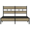 Miniatyrbilde 5 av 10: vidaXL Sengeramme uten madrass sonoma eik 140x200 cm konstruert tre