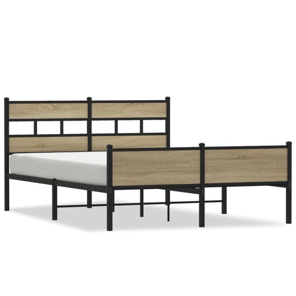 vidaXL Sengeramme uten madrass sonoma eik 150x200 cm konstruert tre