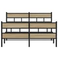 Pikkukuva 5 / 10: vidaXL Metallinen sängynrunko ilman patjaa Sonoma-tammi 135x190 cm