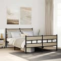 Pikkukuva 2 / 10: vidaXL Metallinen sängynrunko ilman patjaa Sonoma-tammi 135x190 cm