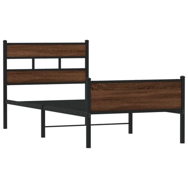 vidaXL Sengeramme uten madrass brun eik 107x200 cm konstruert tre