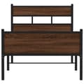 Miniatyrbilde 5 av 10: vidaXL Sengeramme uten madrass brun eik 107x200 cm konstruert tre