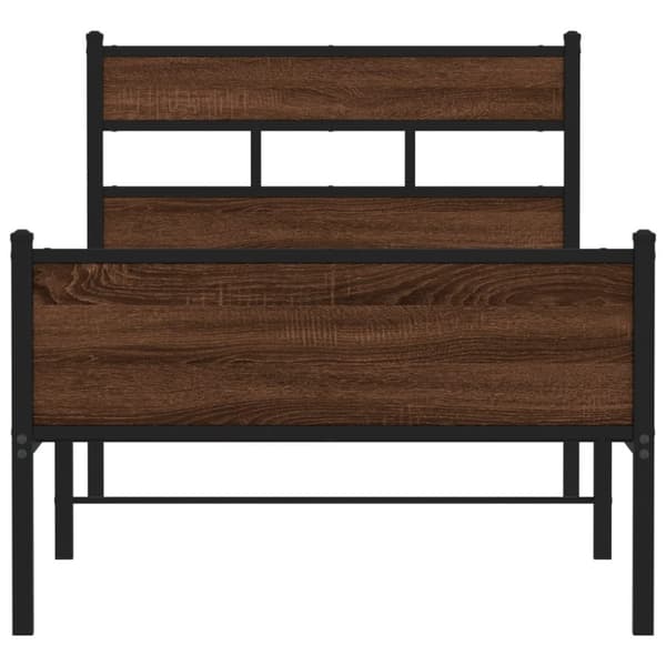 vidaXL Sengeramme uten madrass brun eik 107x200 cm konstruert tre
