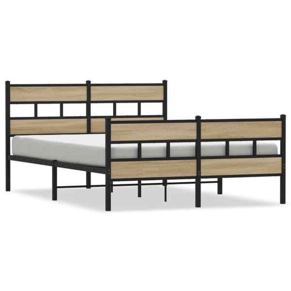 vidaXL Sengeramme i metall uten madrass sonoma eik 140x200 cm