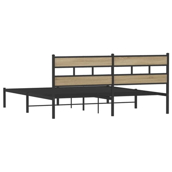 vidaXL Sengeramme i metall uten madrass sonoma eik 200x200 cm