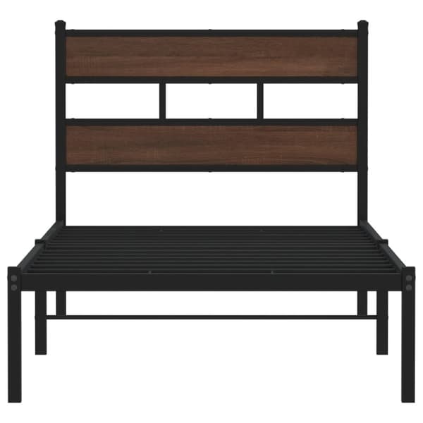 vidaXL Sengeramme uten madrass med hodegavl brun eik 100x190 cm