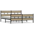 Miniatyrbilde 3 av 10: vidaXL Sengeramme i metall uten madrass sonoma eik 180x200 cm