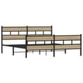 Miniatyrbilde 4 av 10: vidaXL Sengeramme i metall uten madrass sonoma eik 180x200 cm
