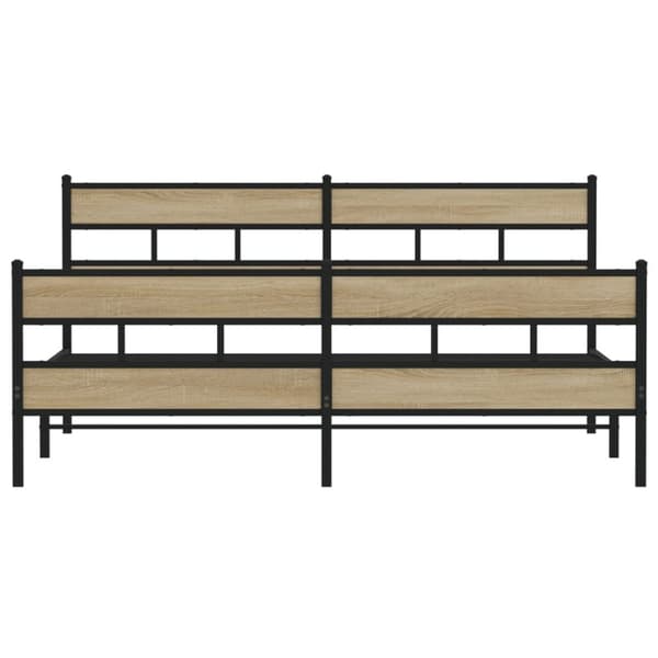 vidaXL Sengeramme i metall uten madrass sonoma eik 180x200 cm