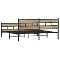 Miniatyrbilde 7 av 10: vidaXL Sengeramme i metall uten madrass sonoma eik 180x200 cm