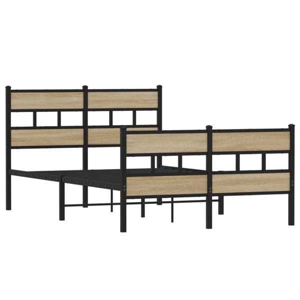 vidaXL Sengeramme i metall uten madrass sonoma eik 120x200 cm