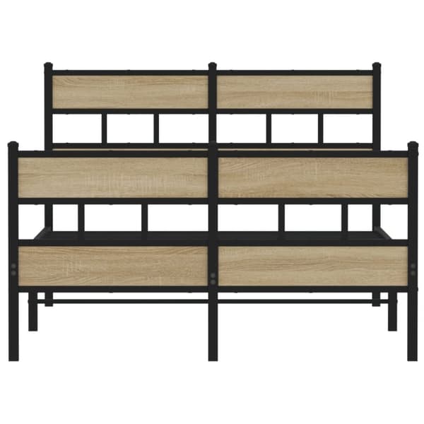 vidaXL Sengeramme i metall uten madrass sonoma eik 120x200 cm