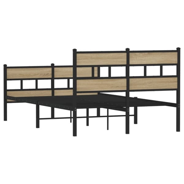 vidaXL Sengeramme i metall uten madrass sonoma eik 120x200 cm
