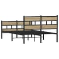 Miniatyrbilde 7 av 10: vidaXL Sengeramme i metall uten madrass sonoma eik 120x200 cm