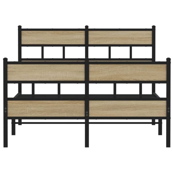 vidaXL Sengeramme i metall uten madrass sonoma eik 120x190 cm