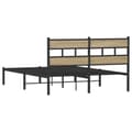 Miniatyrbilde 7 av 10: vidaXL Sengeramme i metall uten madrass sonoma eik 140x200 cm