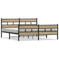 Miniatyrbilde 3 av 10: vidaXL Sengeramme i metall uten madrass sonoma eik 200x200 cm