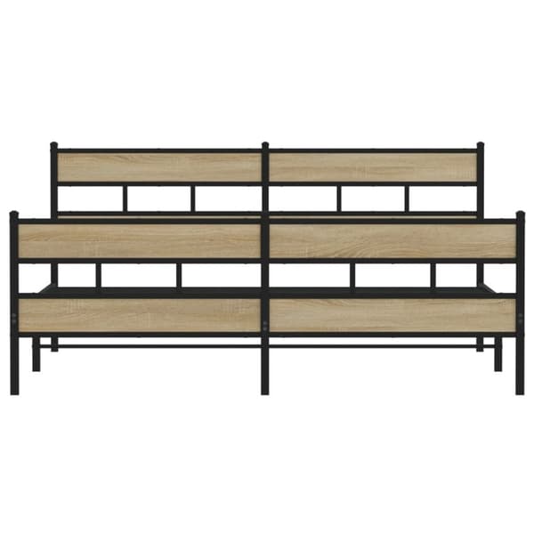 vidaXL Sengeramme i metall uten madrass sonoma eik 200x200 cm