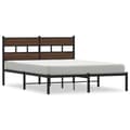 Miniatyrbilde 3 av 10: vidaXL Sengeramme uten madrass med hodegavl brun eik 137x190 cm