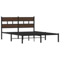 Miniatyrbilde 4 av 10: vidaXL Sengeramme uten madrass med hodegavl brun eik 137x190 cm