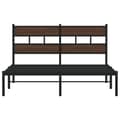 Miniatyrbilde 5 av 10: vidaXL Sengeramme uten madrass med hodegavl brun eik 137x190 cm