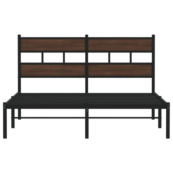 vidaXL Sengeramme uten madrass med hodegavl brun eik 137x190 cm