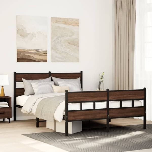 vidaXL Sengeramme uten madrass med hodegavl og fotgavl 137x190 cm