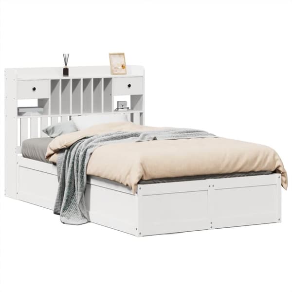 vidaXL Sengeramme uten madrass hvit 135x190 cm heltre furu