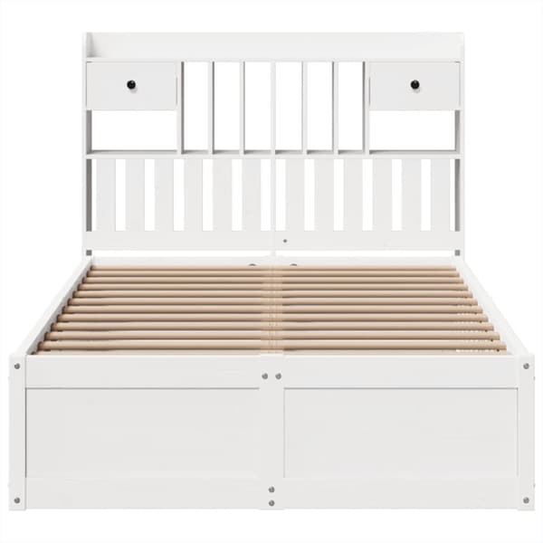 vidaXL Sengeramme uten madrass hvit 135x190 cm heltre furu