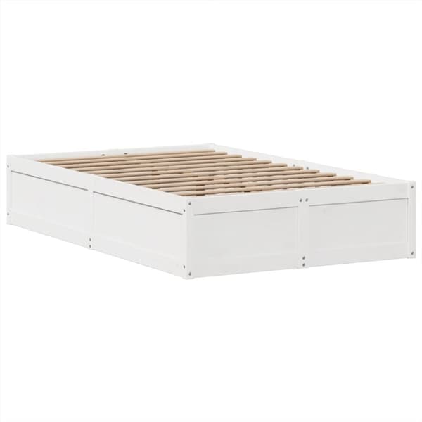 vidaXL Sengeramme uten madrass hvit 135x190 cm heltre furu