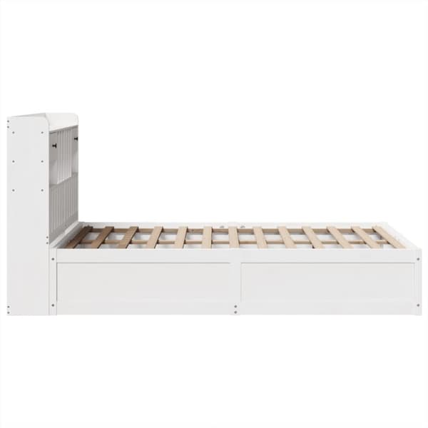 vidaXL Sengeramme uten madrass hvit 135x190 cm heltre furu